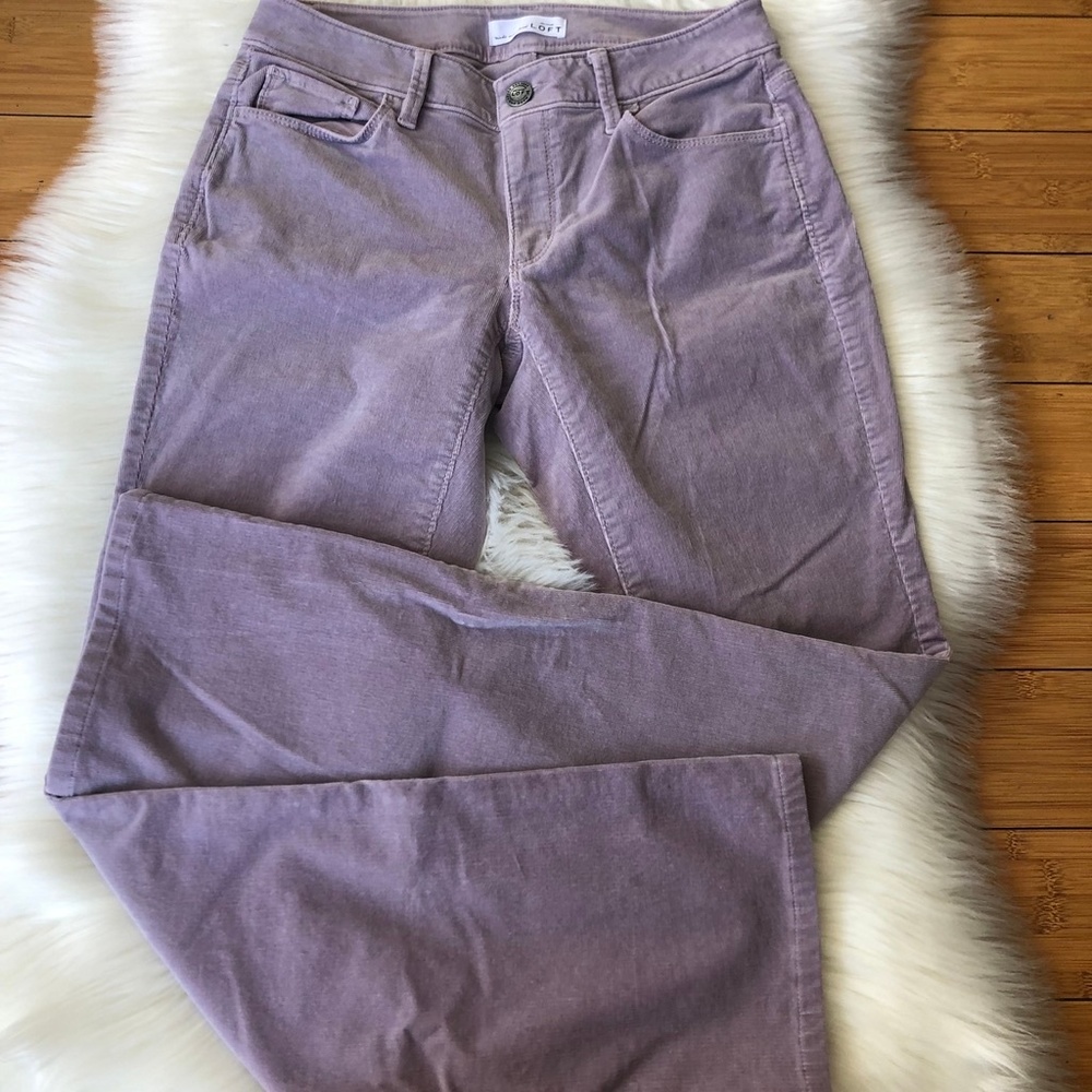 Loft Purple Lavender Curvy Boot Cut Cordouroy Pant